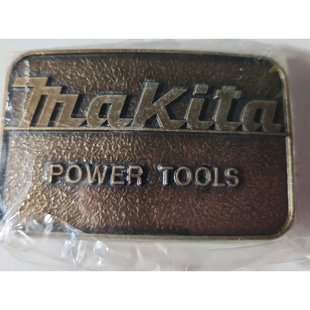 Makita Power Tools Brass Belt Buckle Made In USA NEW Good Dad Gift